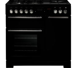 Rangemaster Platinum 90 Dual Fuel Range Cooker - Black & Chrome